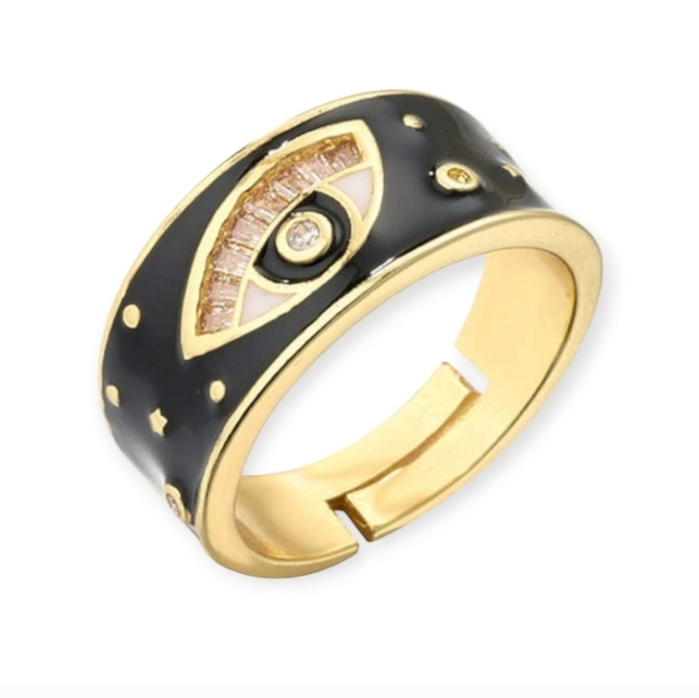 Evil Eye Stackable Ring - Picture 2 of 3
